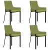 vidaXL Dining Chairs 4 pcs Green Fabric