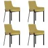vidaXL Dining Chairs 4 pcs Yellow Fabric