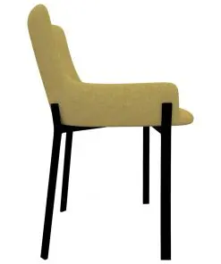 vidaXL Dining Chairs 4 pcs Yellow Fabric