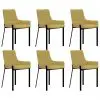 vidaXL Dining Chairs 6 pcs Yellow Fabric