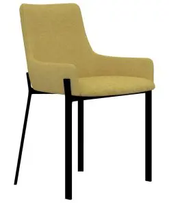 vidaXL Dining Chairs 6 pcs Yellow Fabric