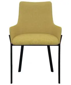 vidaXL Dining Chairs 6 pcs Yellow Fabric