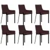 vidaXL Dining Chairs 6 pcs Wine Fabric