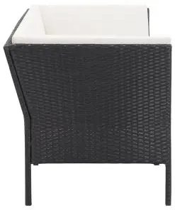 vidaXL 6 Piece Garden Lounge Set with Cushions Poly Rattan Black