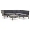 vidaXL 6 Piece Garden Lounge Set with Cushions Poly Rattan Grey