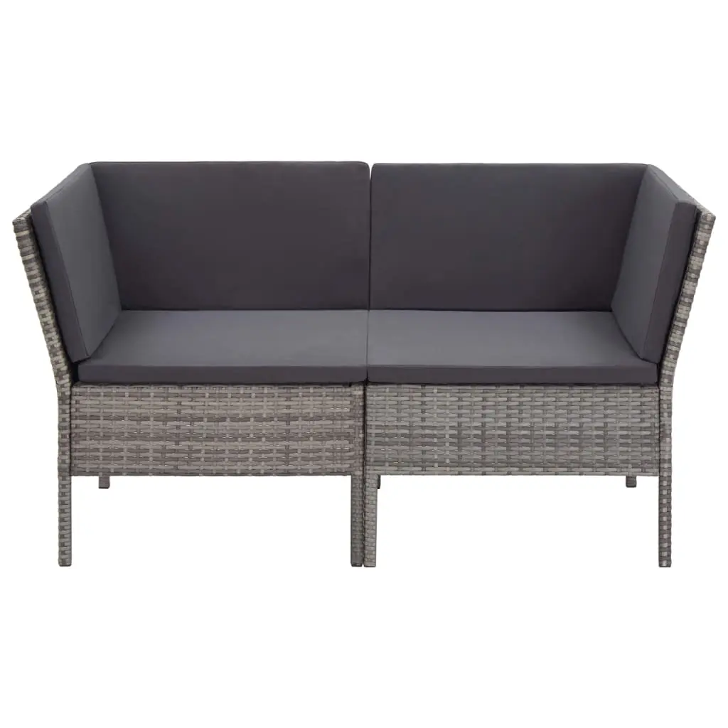 vidaXL 6 Piece Garden Lounge Set with Cushions Poly Rattan Grey