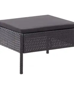 vidaXL 3 Piece Garden Lounge Set with Cushions Poly Rattan Black