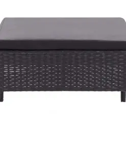 vidaXL 3 Piece Garden Lounge Set with Cushions Poly Rattan Black