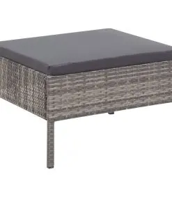 3 Piece Garden Lounge Set with Cushions Poly Rattan Grey