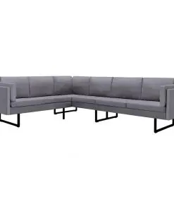 vidaXL Corner Sofa Light Grey Fabric