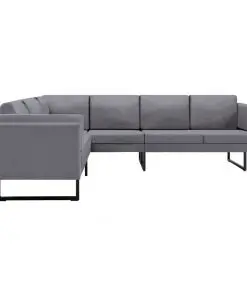 vidaXL Corner Sofa Light Grey Fabric