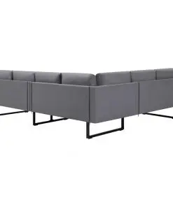 vidaXL Corner Sofa Light Grey Fabric