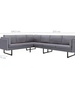 vidaXL Corner Sofa Light Grey Fabric
