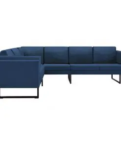 vidaXL Corner Sofa Blue Fabric