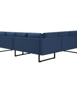 vidaXL Corner Sofa Blue Fabric