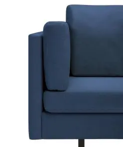 vidaXL Corner Sofa Blue Fabric