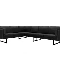 vidaXL Corner Sofa Black Fabric