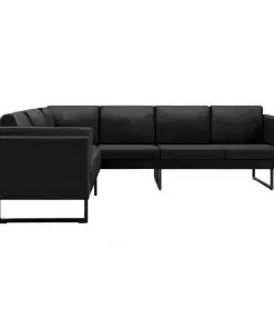 vidaXL Corner Sofa Black Fabric