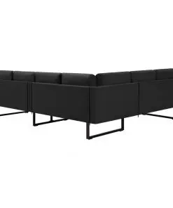 vidaXL Corner Sofa Black Fabric