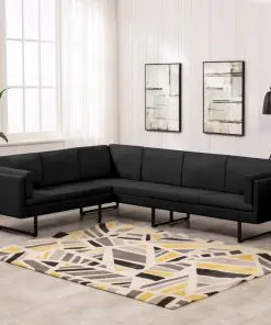 vidaXL Corner Sofa Black Fabric