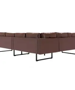 vidaXL Corner Sofa Faux Leather Brown