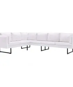 vidaXL Corner Sofa Faux Leather White