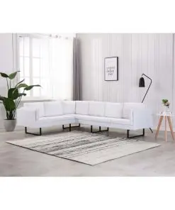 vidaXL Corner Sofa Faux Leather White