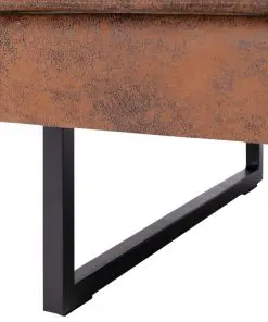 vidaXL Corner Sofa Faux Suede Leather Brown