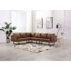 vidaXL Corner Sofa Faux Suede Leather Brown