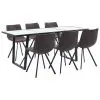 vidaXL 7 Piece Dining Set Brown Faux Leather