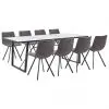 vidaXL 9 Piece Dining Set Brown Faux Leather vidaXL 9 Piece Dining Set Brown Faux Leather