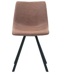 vidaXL 9 Piece Dining Set Medium Brown Faux Leather