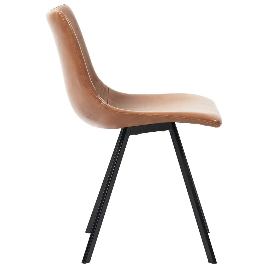 vidaXL 11 Piece Dining Set Cognac Faux Leather