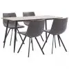 vidaXL 5 Piece Dining Set Brown Faux Leather