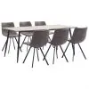 vidaXL 7 Piece Dining Set Brown Faux Leather