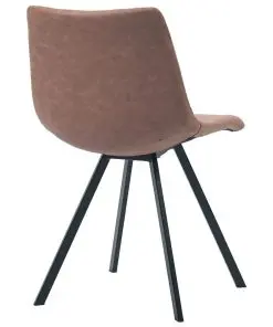 vidaXL 9 Piece Dining Set Medium Brown Faux Leather