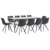 vidaXL 11 Piece Dining Set Black Faux Leather
