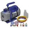 vidaXL Single Stage Vacuum Pump with 2-Way Manifold Gauge Set vidaXL Single Stage Vacuum Pump with 2-Way Manifold Gauge Set