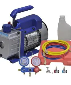vidaXL Single Stage Vacuum Pump with 2-Way Manifold Gauge Set