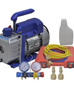 vidaXL Single Stage Vacuum Pump with 4-Way Manifold Gauge Set