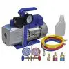 vidaXL Single Stage Vacuum Pump with 2-Way Manifold Gauge Set
