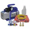 vidaXL Single Stage Vacuum Pump with 4-Way Manifold Gauge Set