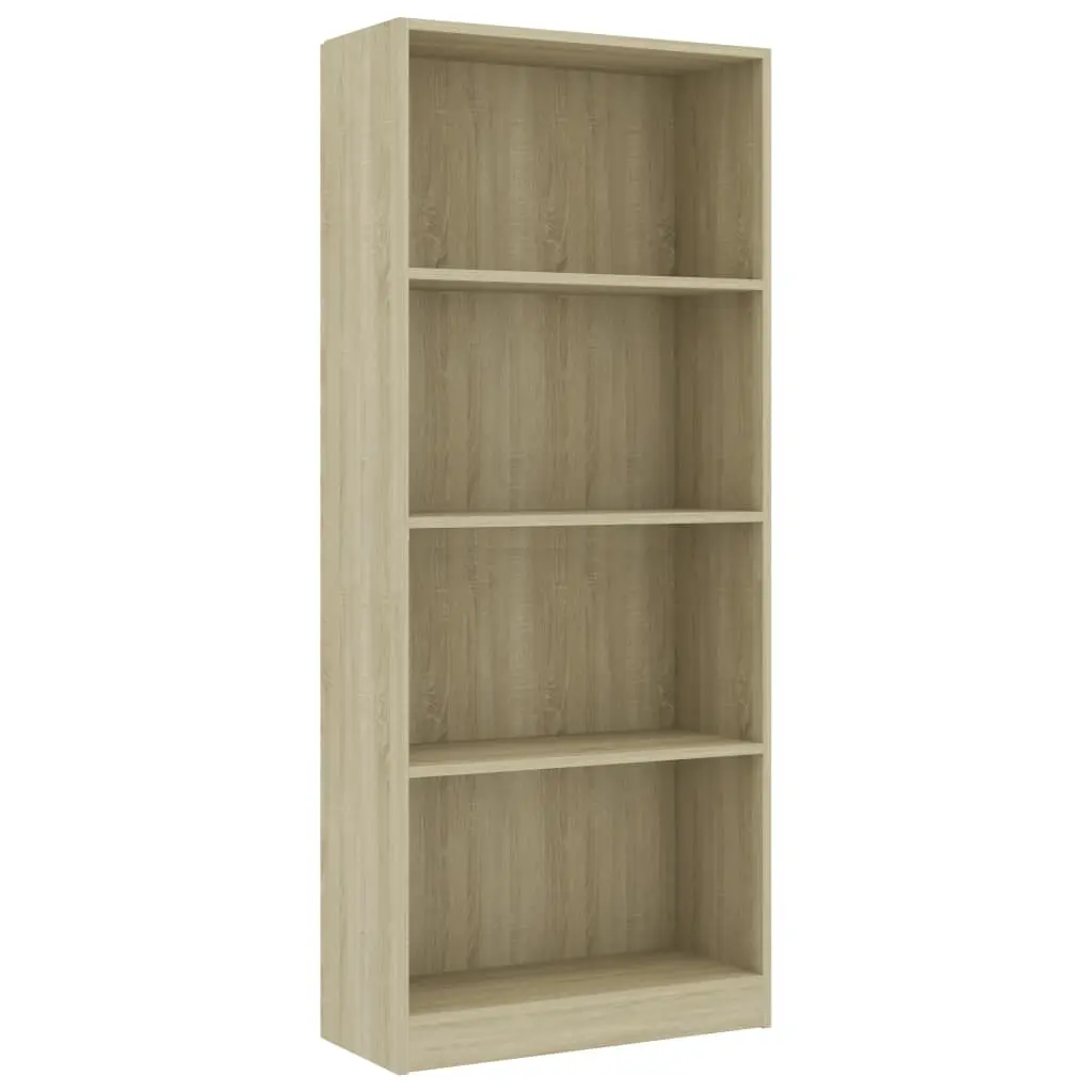 vidaXL 4-Tier Book Cabinet Sonoma Oak 60x24x142 cm Chipboard