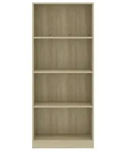 vidaXL 4-Tier Book Cabinet Sonoma Oak 60x24x142 cm Chipboard