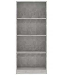 vidaXL 4-Tier Book Cabinet Concrete Grey 60x24x142 cm Chipboard