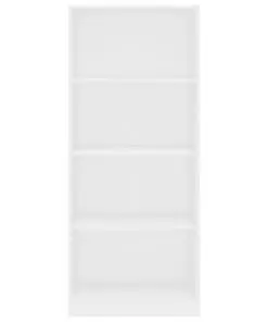 vidaXL 4-Tier Book Cabinet High Gloss White 60x24x142 cm Chipboard