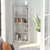 vidaXL 4-Tier Book Cabinet High Gloss White 60x24x142 cm Chipboard vidaXL 4-Tier Book Cabinet High Gloss White 60x24x142 cm Chipboard