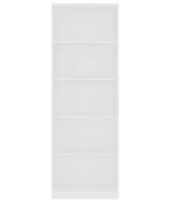 vidaXL 5-Tier Book Cabinet White 60x24x175 cm Chipboard