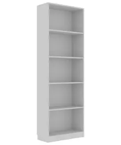 vidaXL 5-Tier Book Cabinet Grey 60x24x175 cm Chipboard
