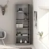 vidaXL 5-Tier Book Cabinet High Gloss Grey 60x24x175 cm Chipboard